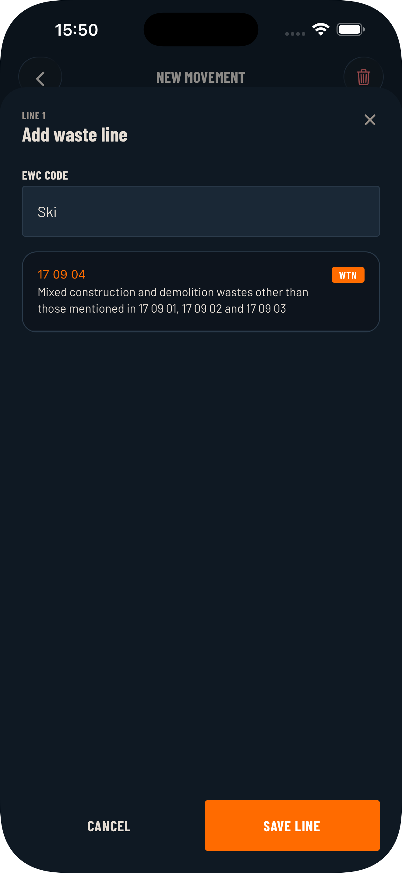 Find the EWC code